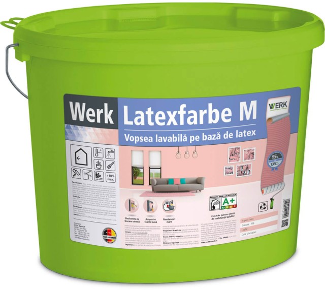 Latexfarbe Matt Vopsea latex mată, interior, 15l