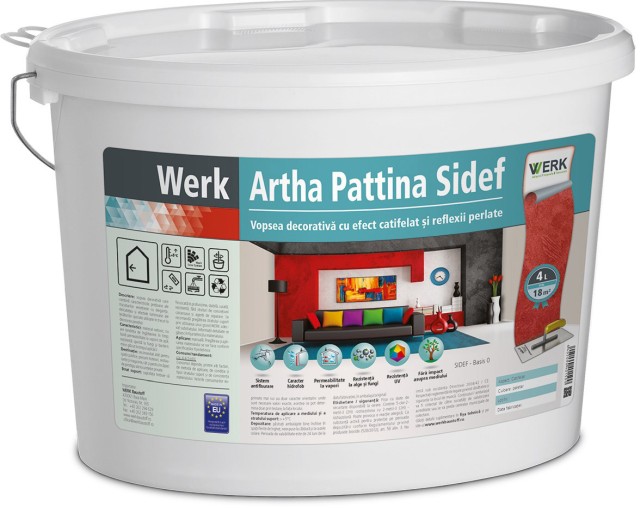 Artha Pattina Sidef Vopsea decorativă cu efect catifelat și reflexii perlate